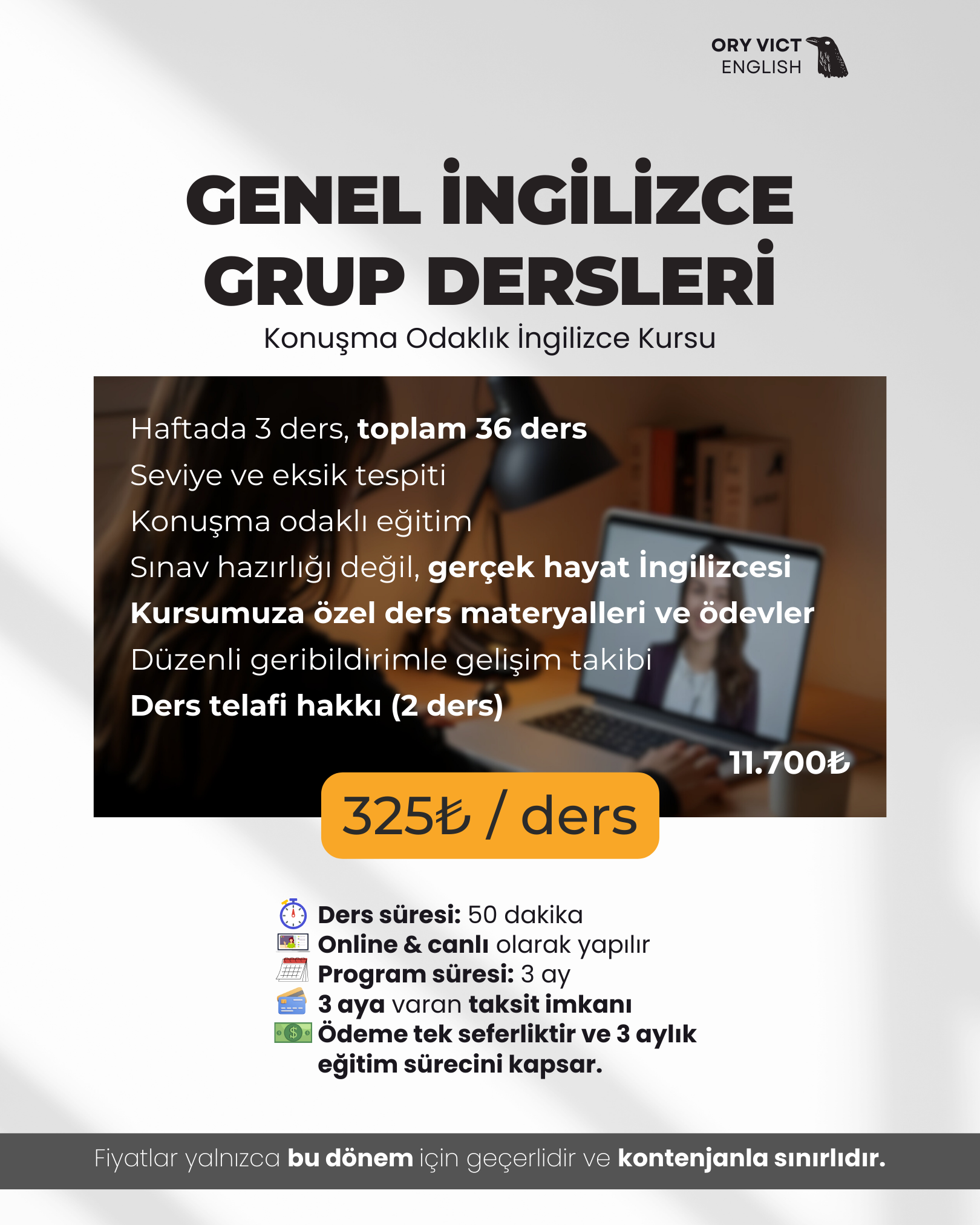 Genel İngilizce Grup Dersleri Kampanyası